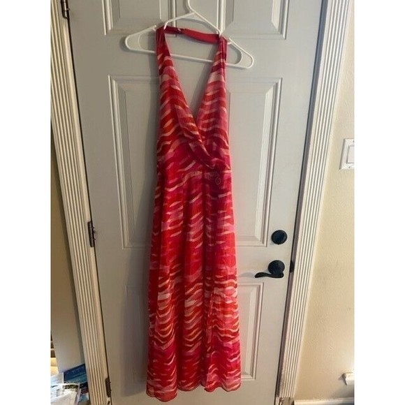 Alexa B Nites Dress  Womens Size 6 Backless Maxi Vneck Sleeveless Fit & Flare - Picture 1 of 7